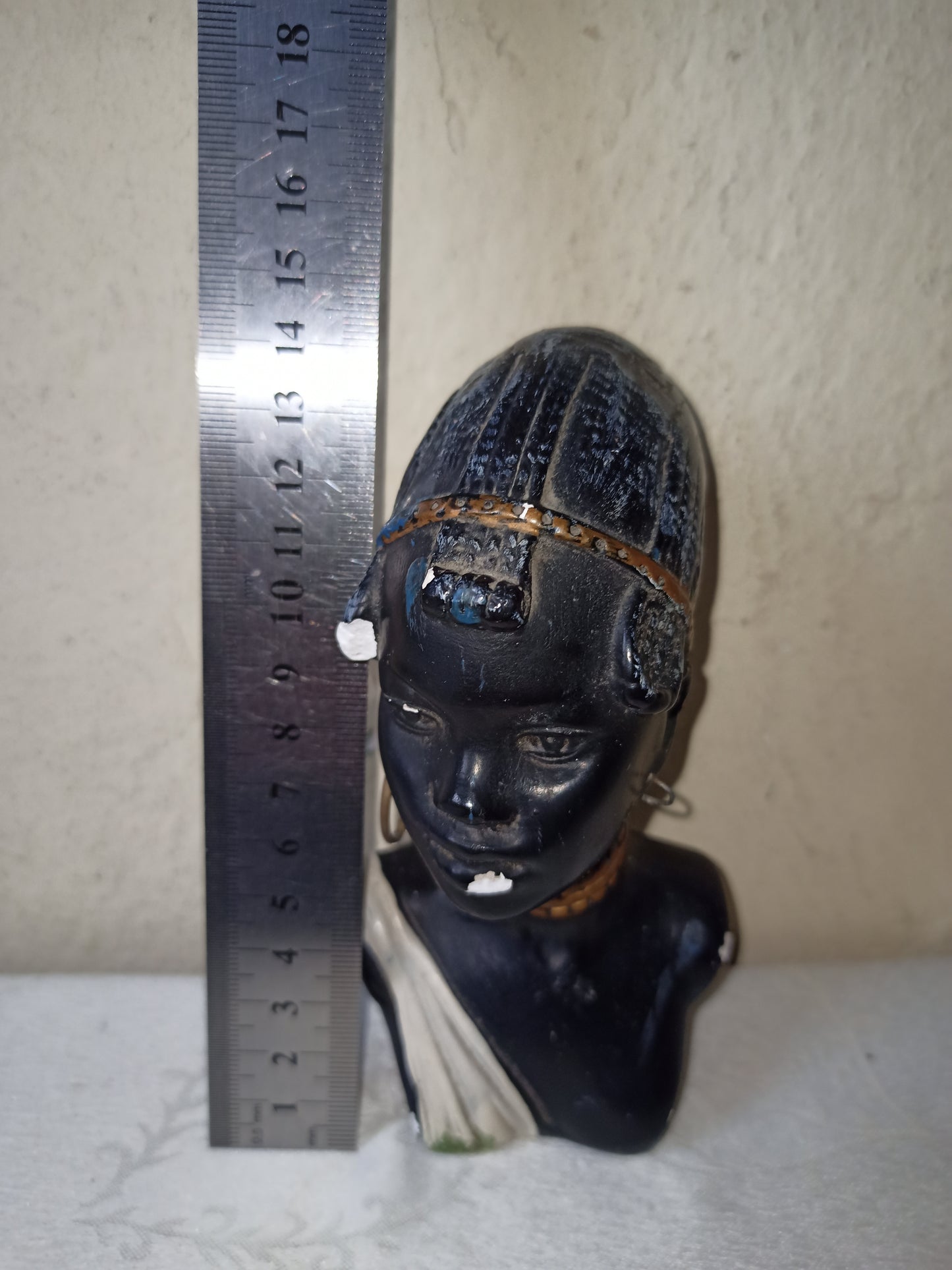 Busto donna africana in gesso, originale anni 40 DA RESTAURARE