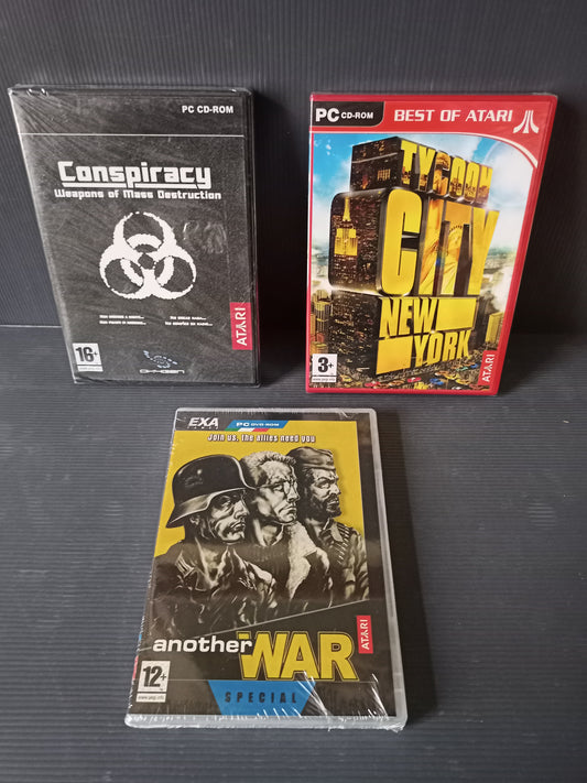 Lotto Giochi PC Another War, Tycoon City New York, Conspiracy SIGILLATI