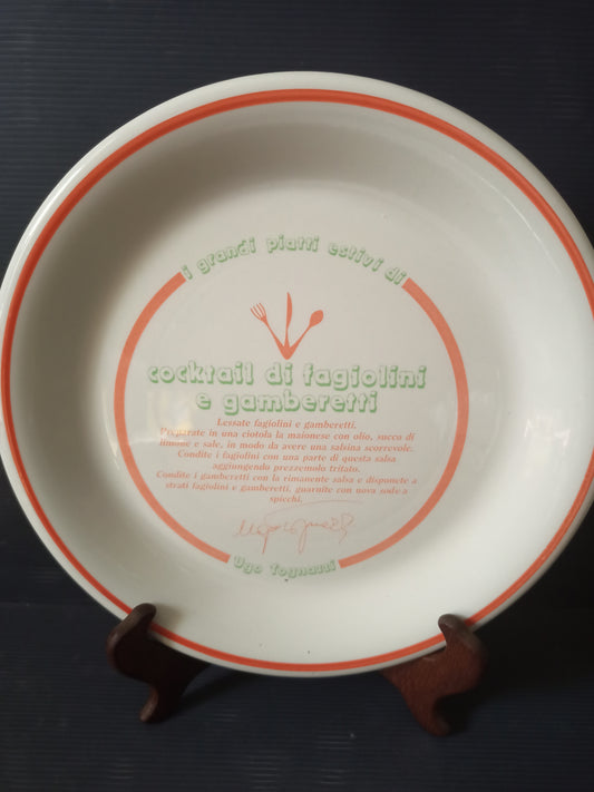 Piatto I Grandi Piatti Estivi Di Ugo Tognazzi Cocktail gamberetti, anni 80