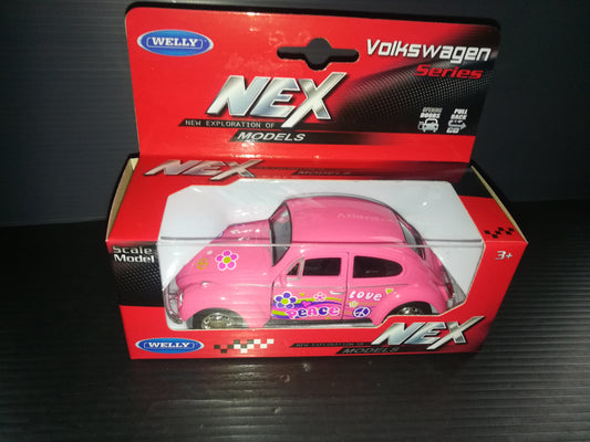 Modellino " Volkswagen Maggiolino Peace Love" Nex Welly