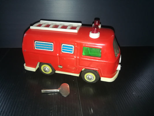 Tin/plastic fire truck model from the 1960s