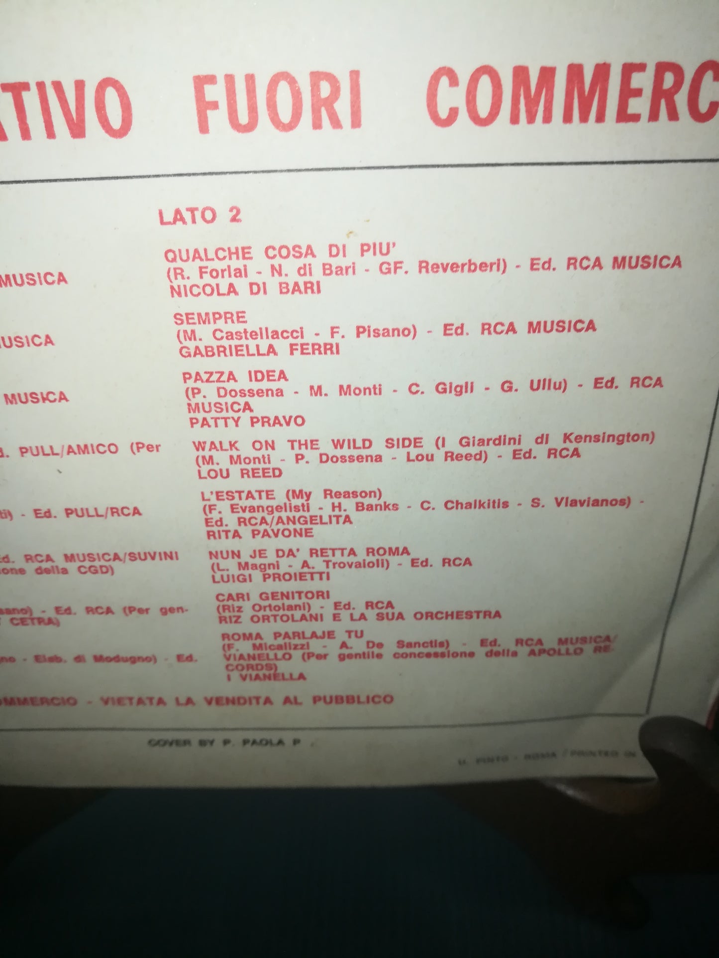 Disco Refrain n.52 33 Giri
Disco Dimostrativo Fuori Commercio