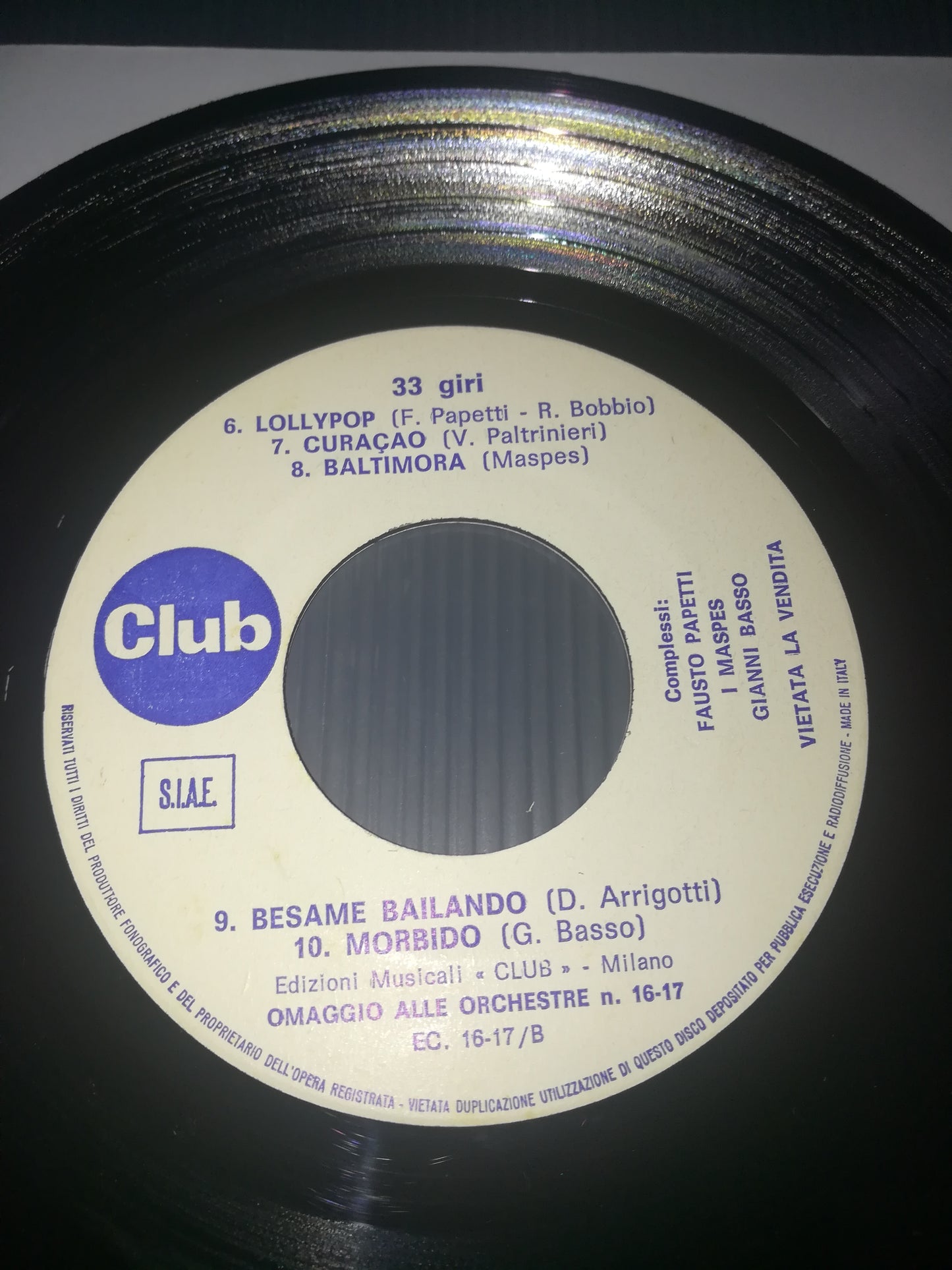 Club 33 Giri Musical Editions
Promotional album Homage to the Orchestras n.Ec 16/17