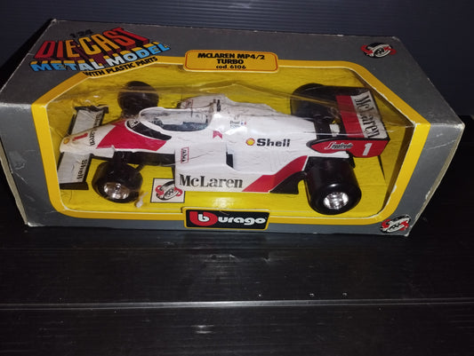 Modellino McLaren MP4/2 TURBO Prodotto da Burago Cod 6106
Scala 1:24
