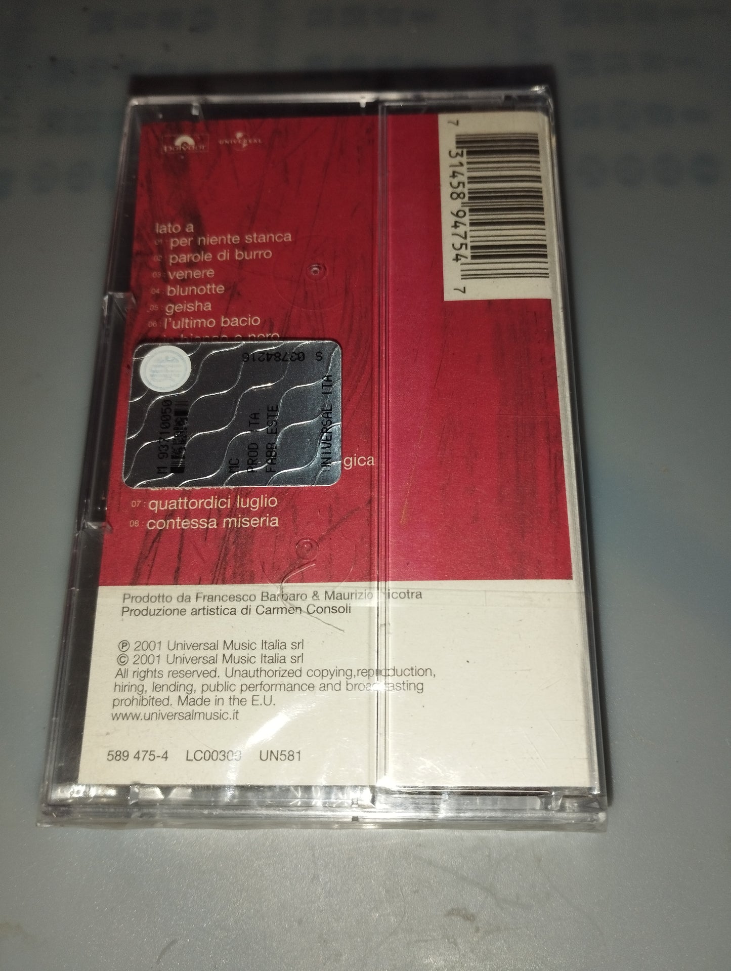 L'anfiteatroelabambinaimpertinente" Carmen Consoli musicassetta
Polydor
Sigillata