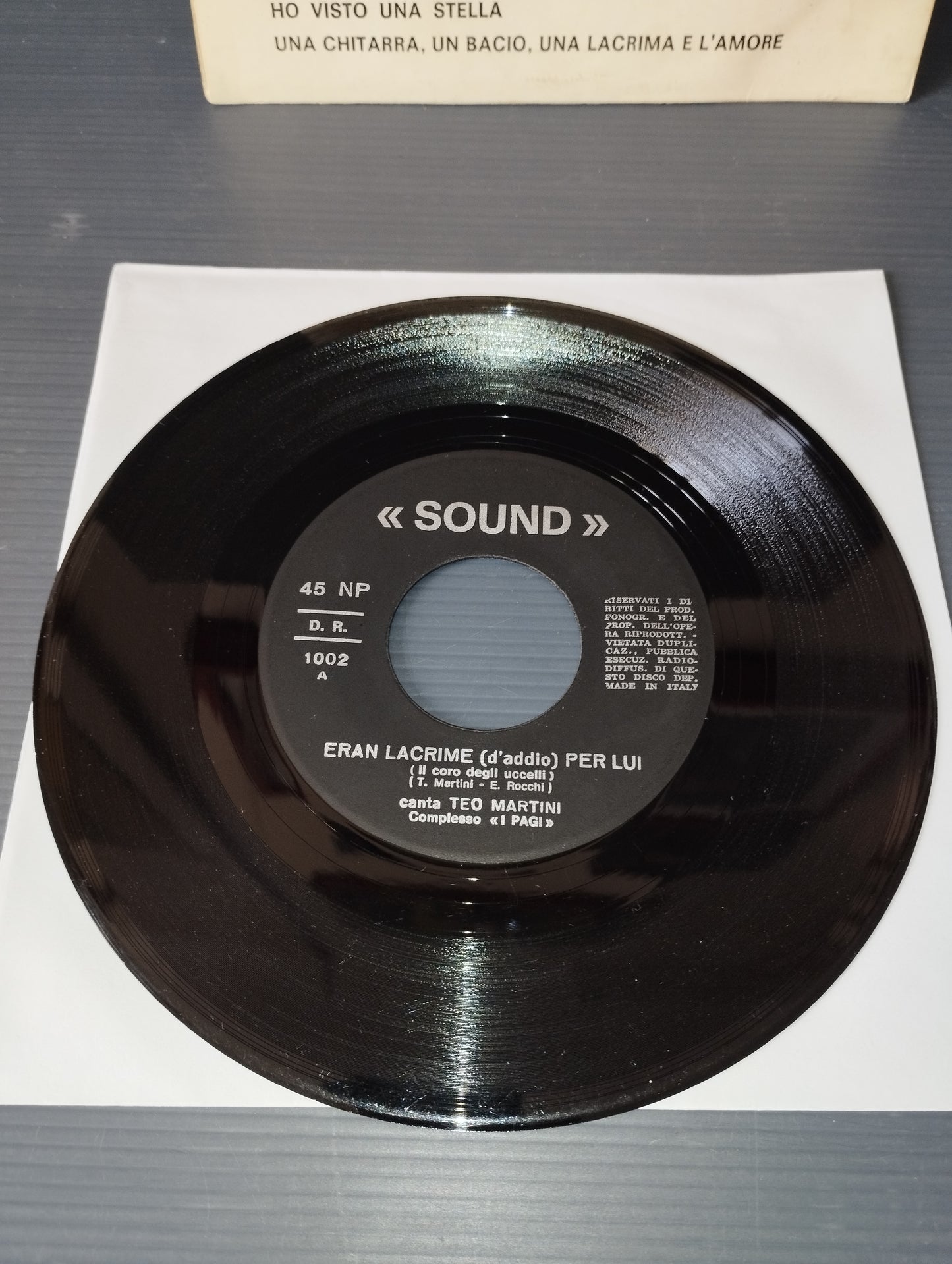 Mi Perdonerai/Eran Lacrime .." Teo Martini Complesso i Pagi
45 Giri