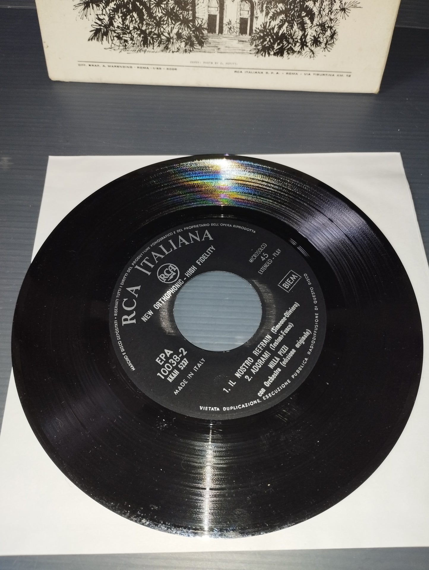 Sanremo '59" Nilla Pizzi Ep 45 Laps
Published by RCA code EPA 10038-2