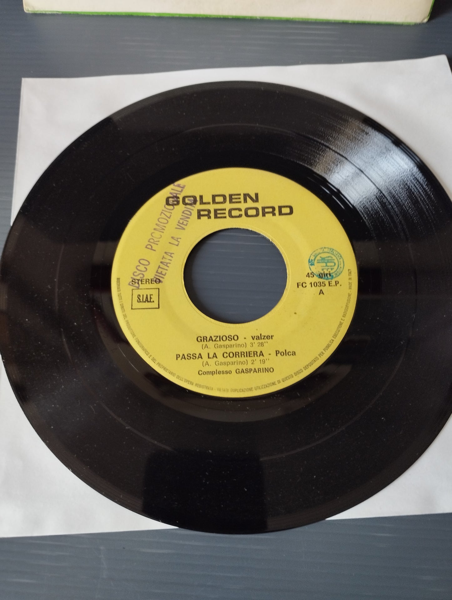 Grazioso,Passa la corriera,Spavaldo,Furiosa"Complesso Gasparino EP 45 Giri 1975