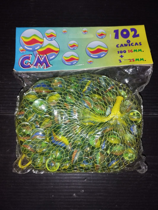 Bag of 102 Glass Marbles (Glass Marbles)
Brand CM