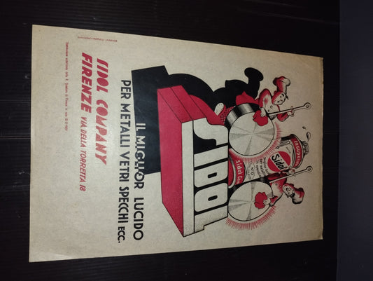 Sidol il miglior lucido per metalli specchi ecc ..
Velina Pubblicitaria