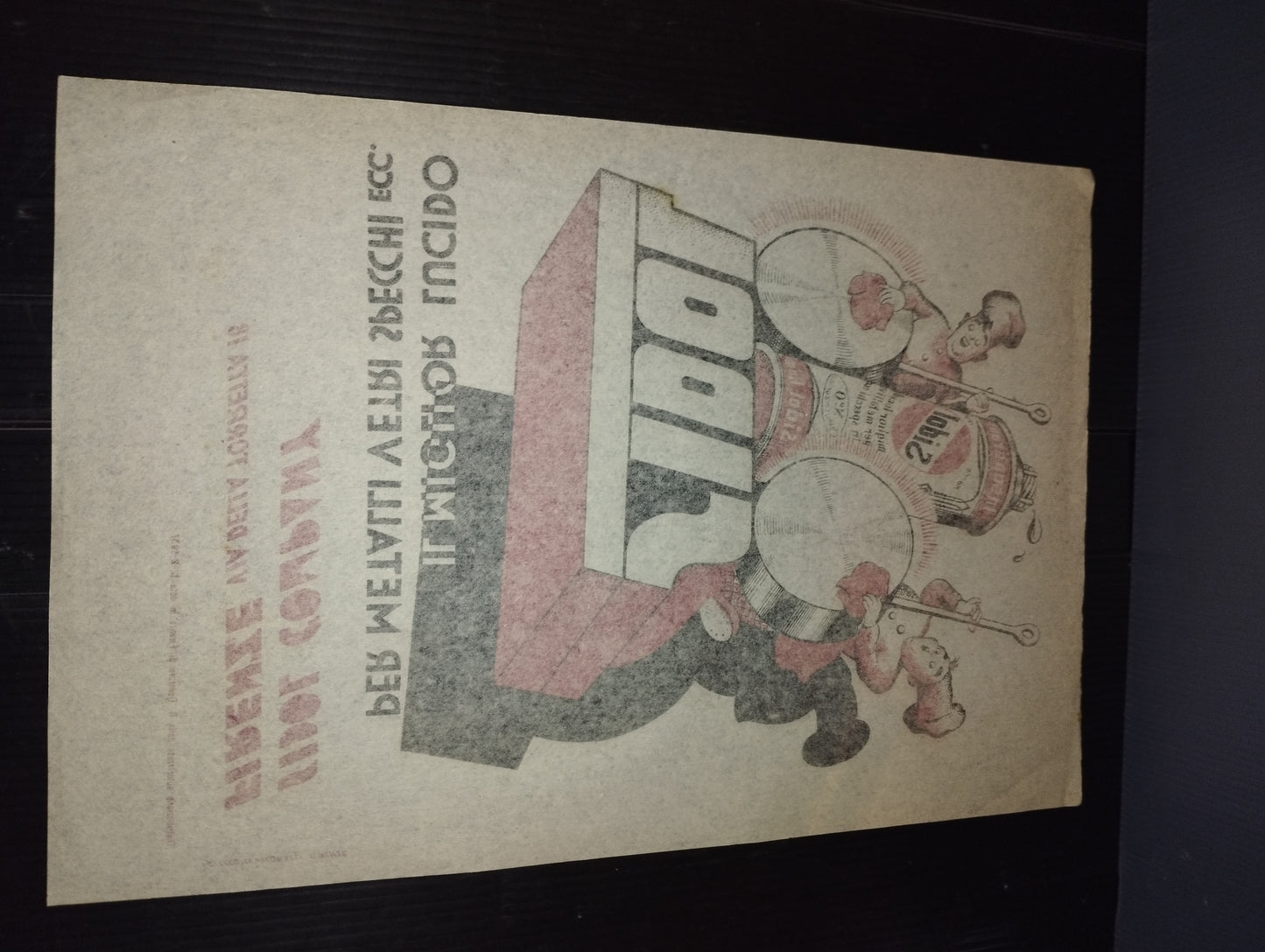 Sidol il miglior lucido per metalli specchi ecc ..
Velina Pubblicitaria