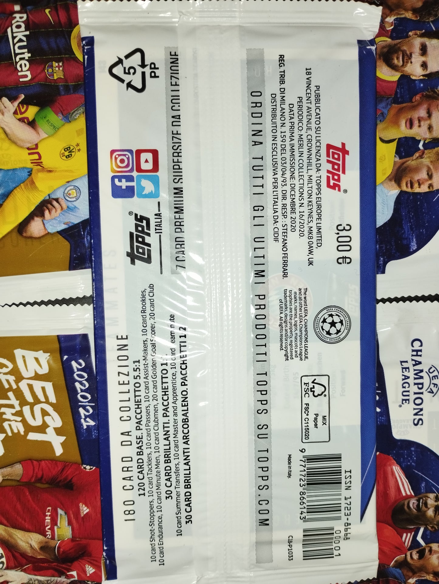 Lotto 10 Bustine Champions League 2020/21 Best of the Best Topps
Made in Italy