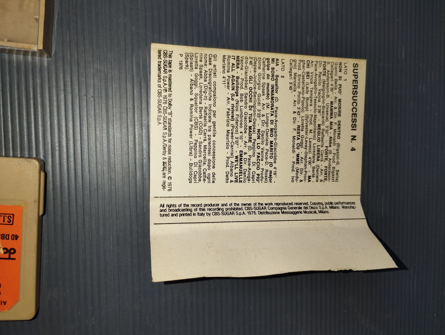 Supersuccesses N.4" Various Artists
Musicassette