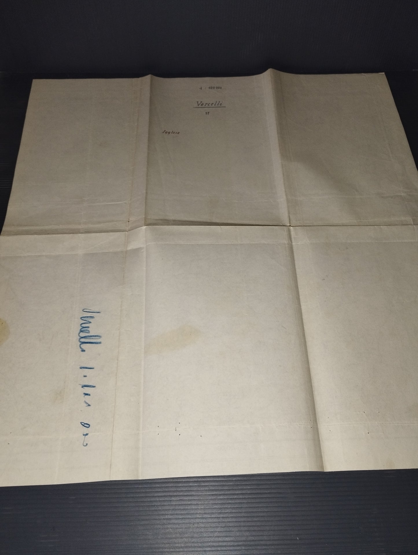 Antica Cartina Su Carta Vercelli foglio 57
scala 1:100.000