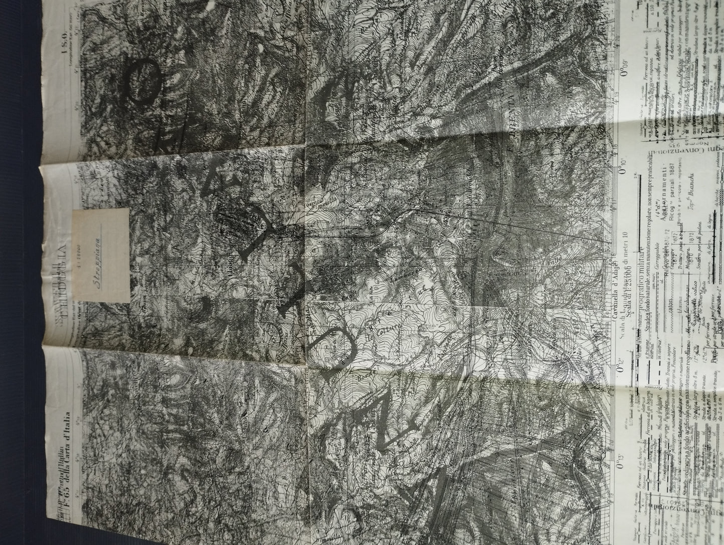 Ancient map on Stroppiana paper sheet 58
scale 1:25,000