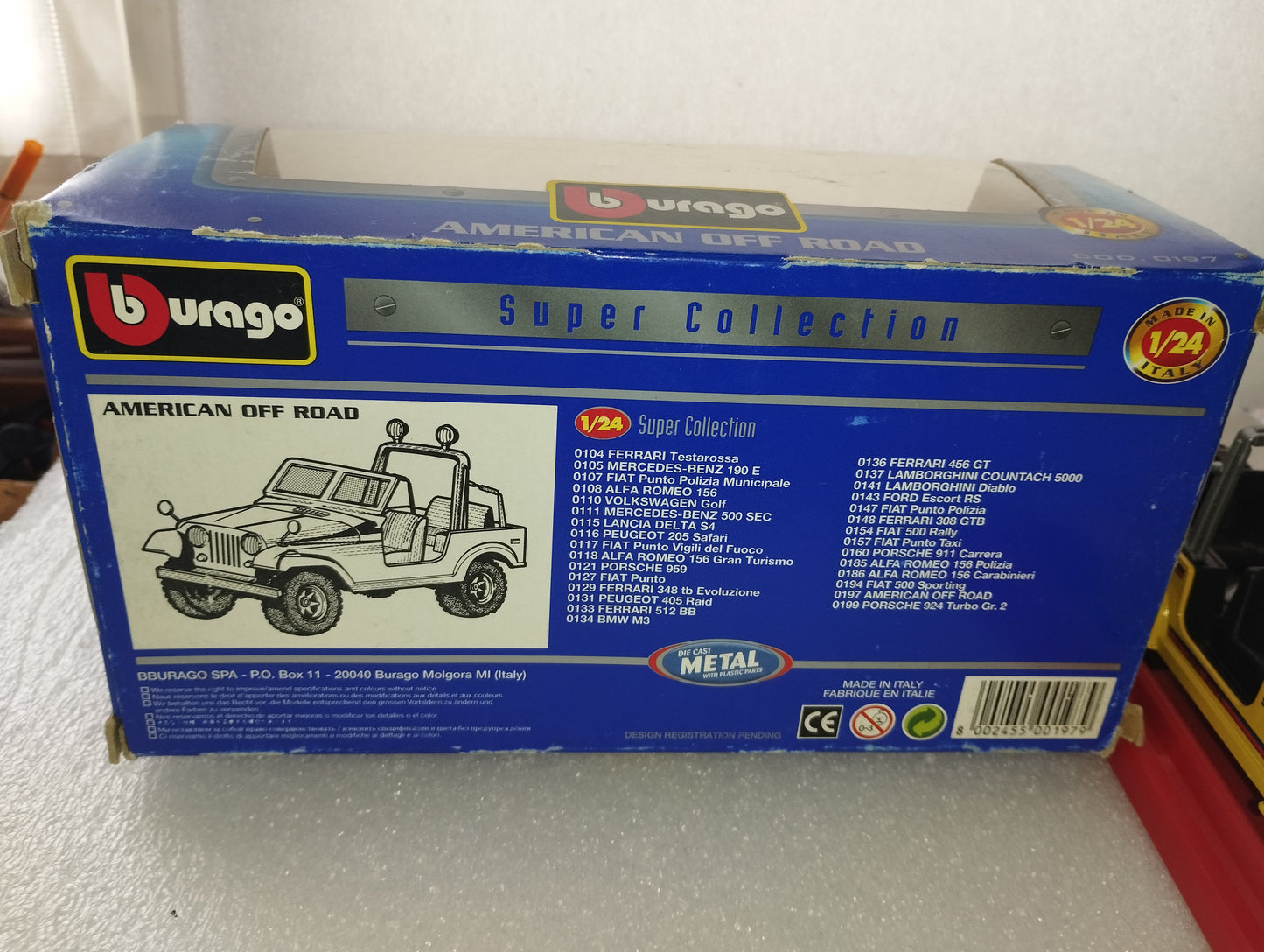"American Off Road" model
Produced by Bburago cod. 0197
Scale 1:24