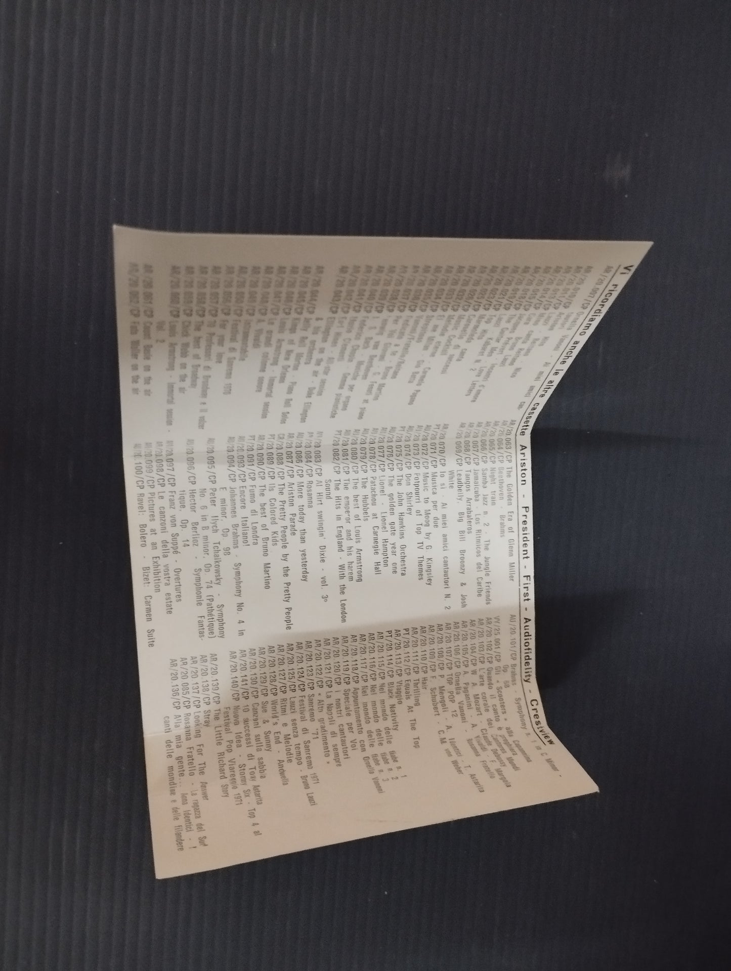 I miei giorni" Bruno Lauzi musicassetta
Edita negli anni 70 da Ariston Cod .AR/20163/CP