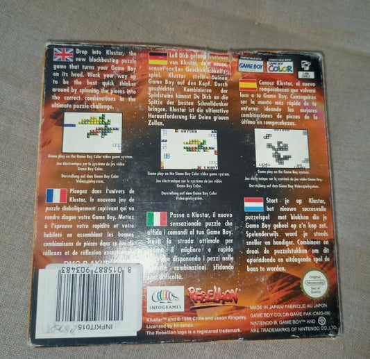Klustar video game for Game Boy Color