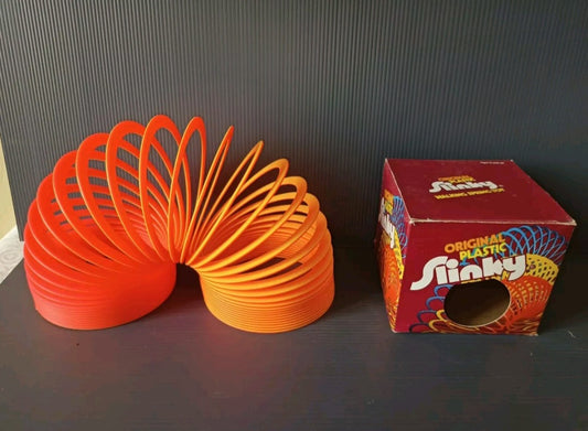 Original vintage plastic Slinky spring, made in the USA, original from the 80s