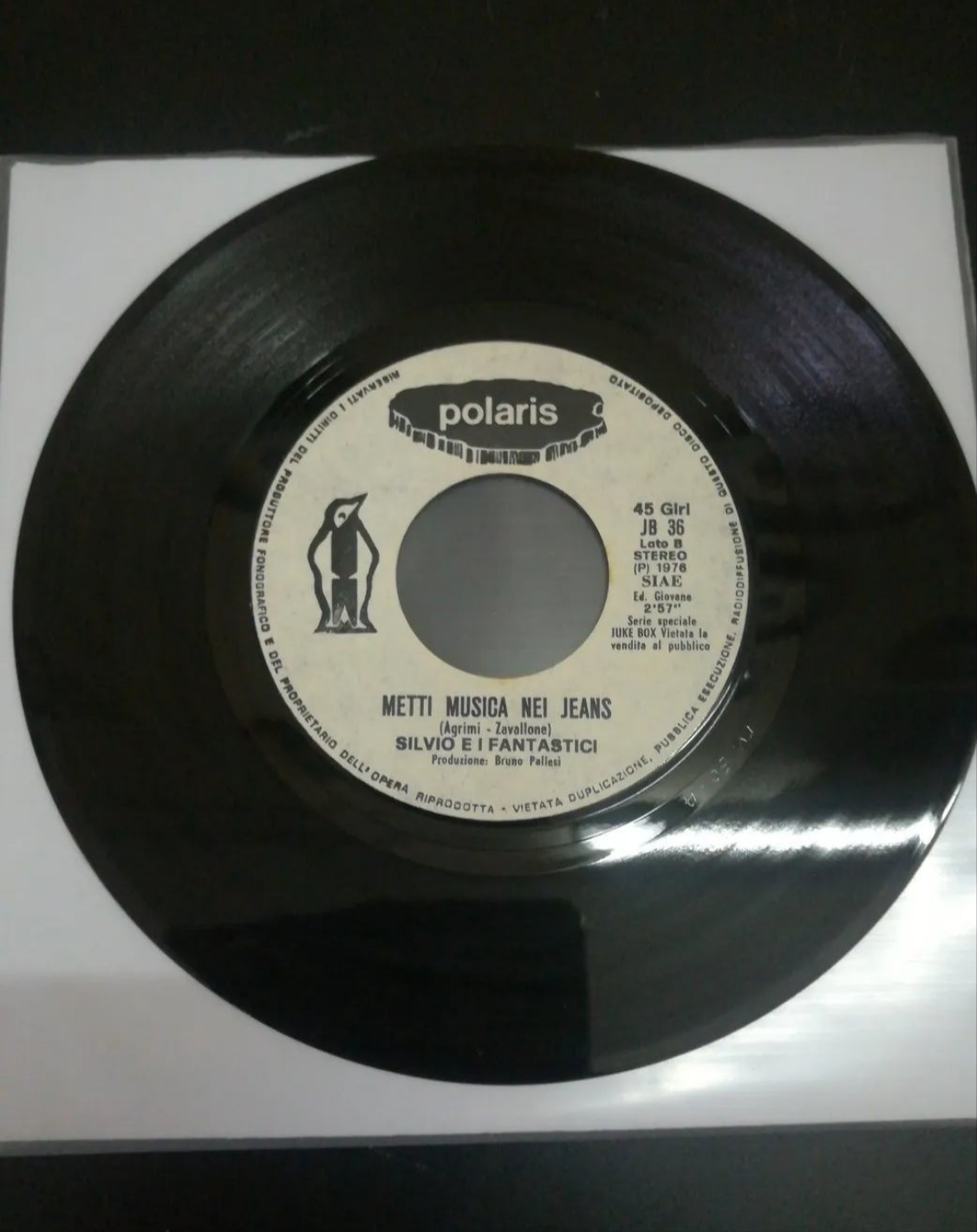 45 rpm "Cha Cha 76 / Put Music in Jeans" Silvio EI Fantastici