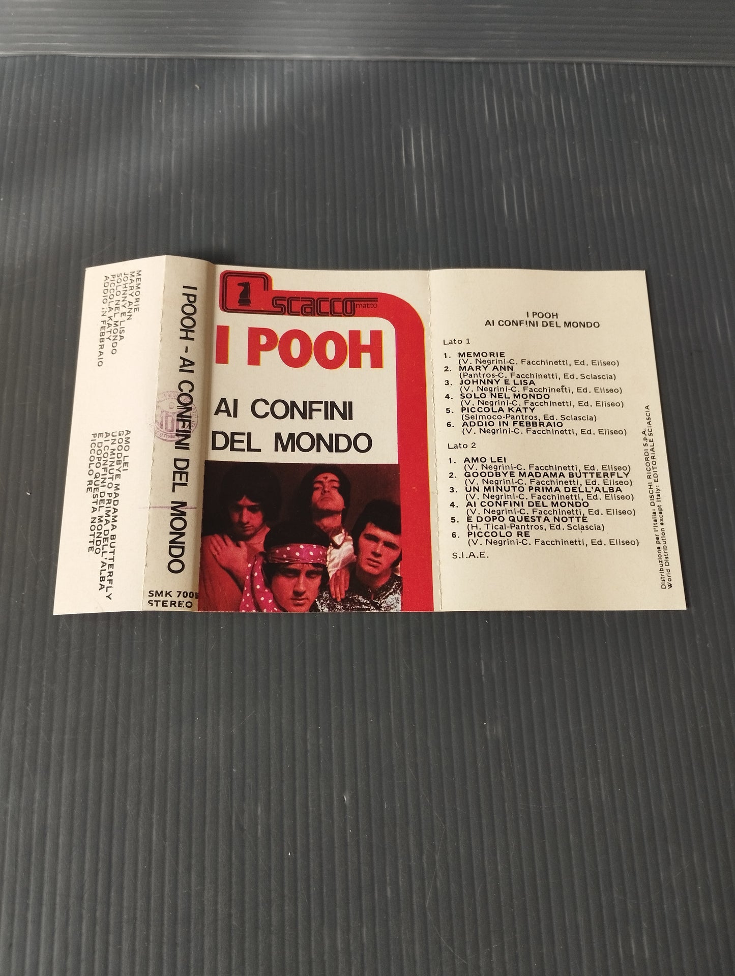 Ai Confini del Mondo i Pooh Musicassetta

Edita negli anni 70 da Scacco