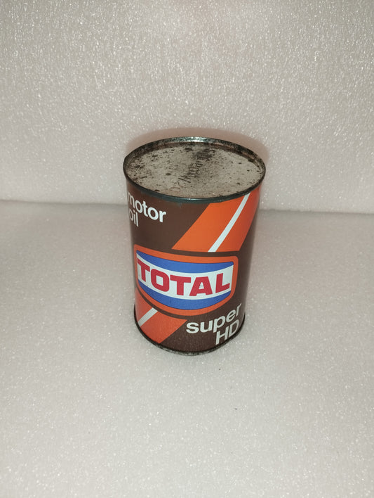 Total Super HD Engine Oil Can
 1/2 Liter
 SAE 20W/20
 70's