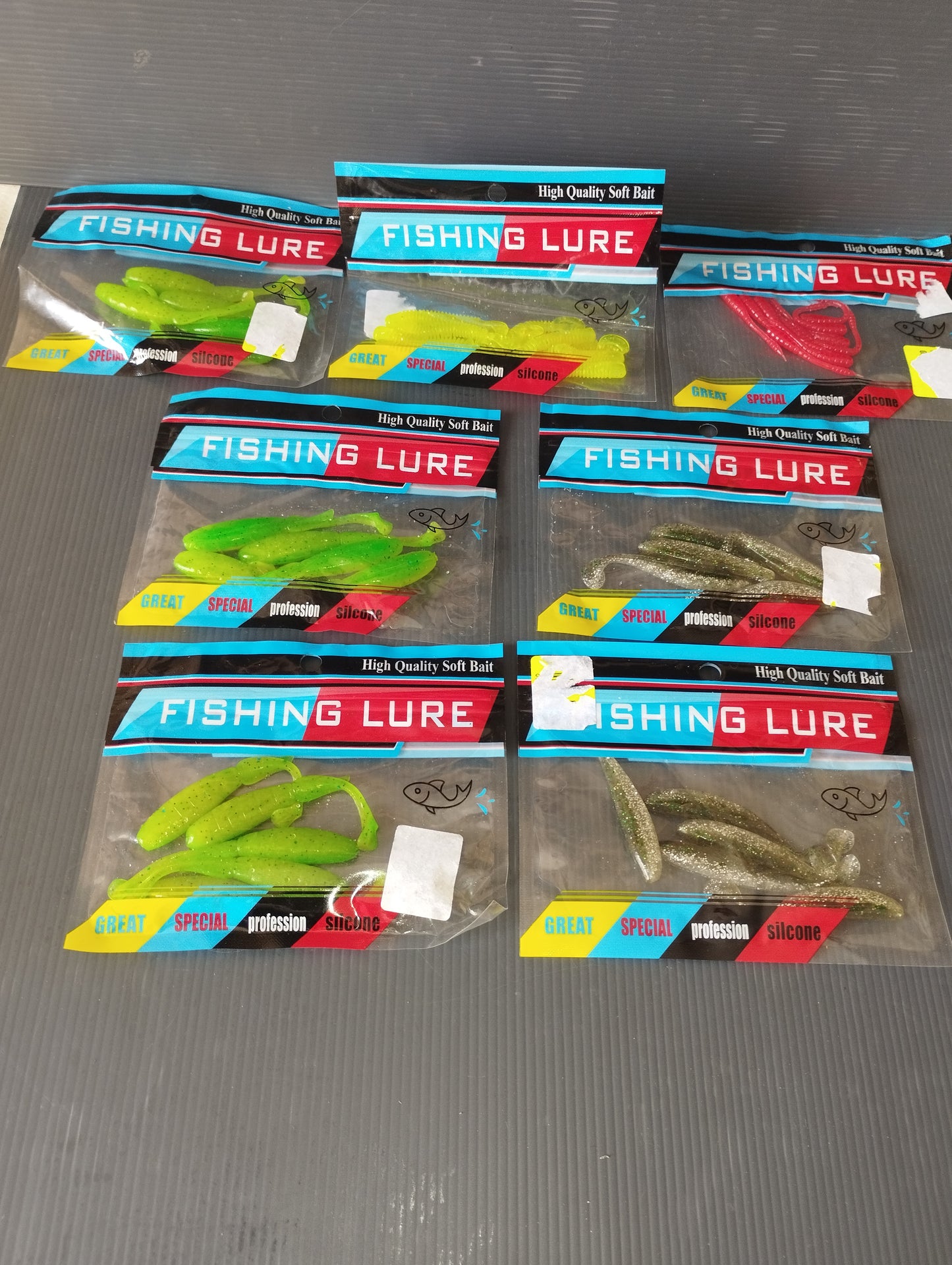 Lot of 7 packs of silicone fishing bait