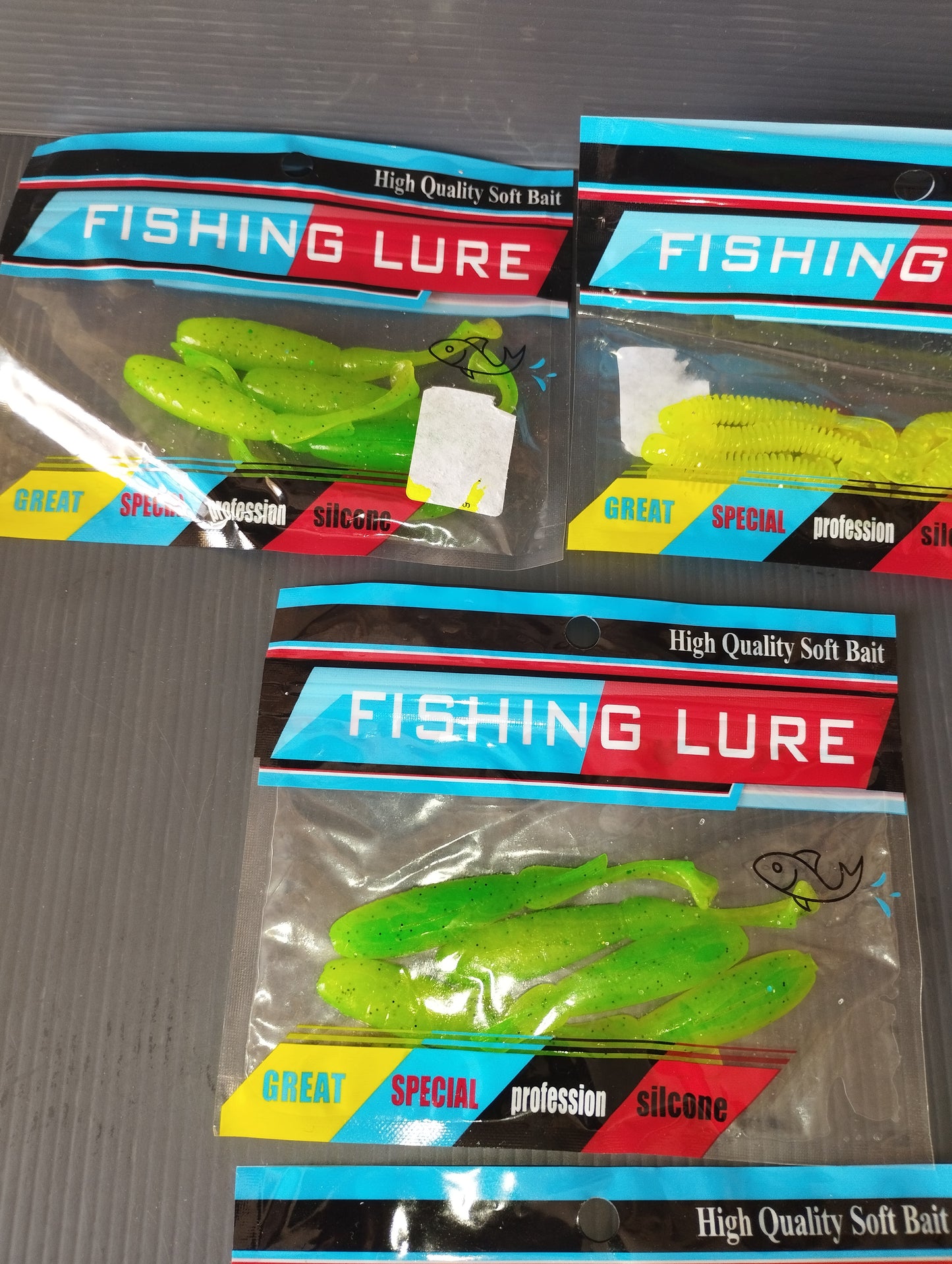 Lot of 7 packs of silicone fishing bait