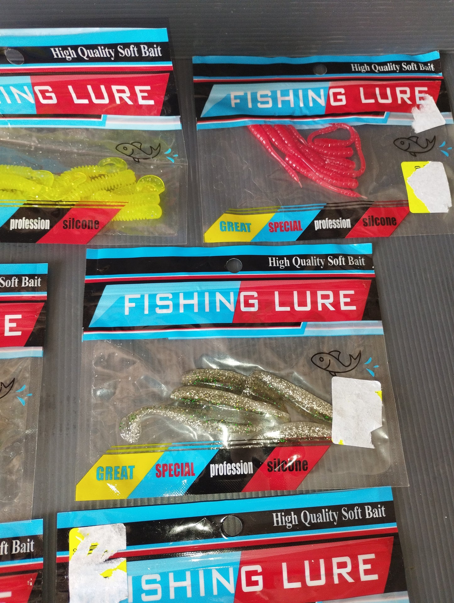 Lot of 7 packs of silicone fishing bait