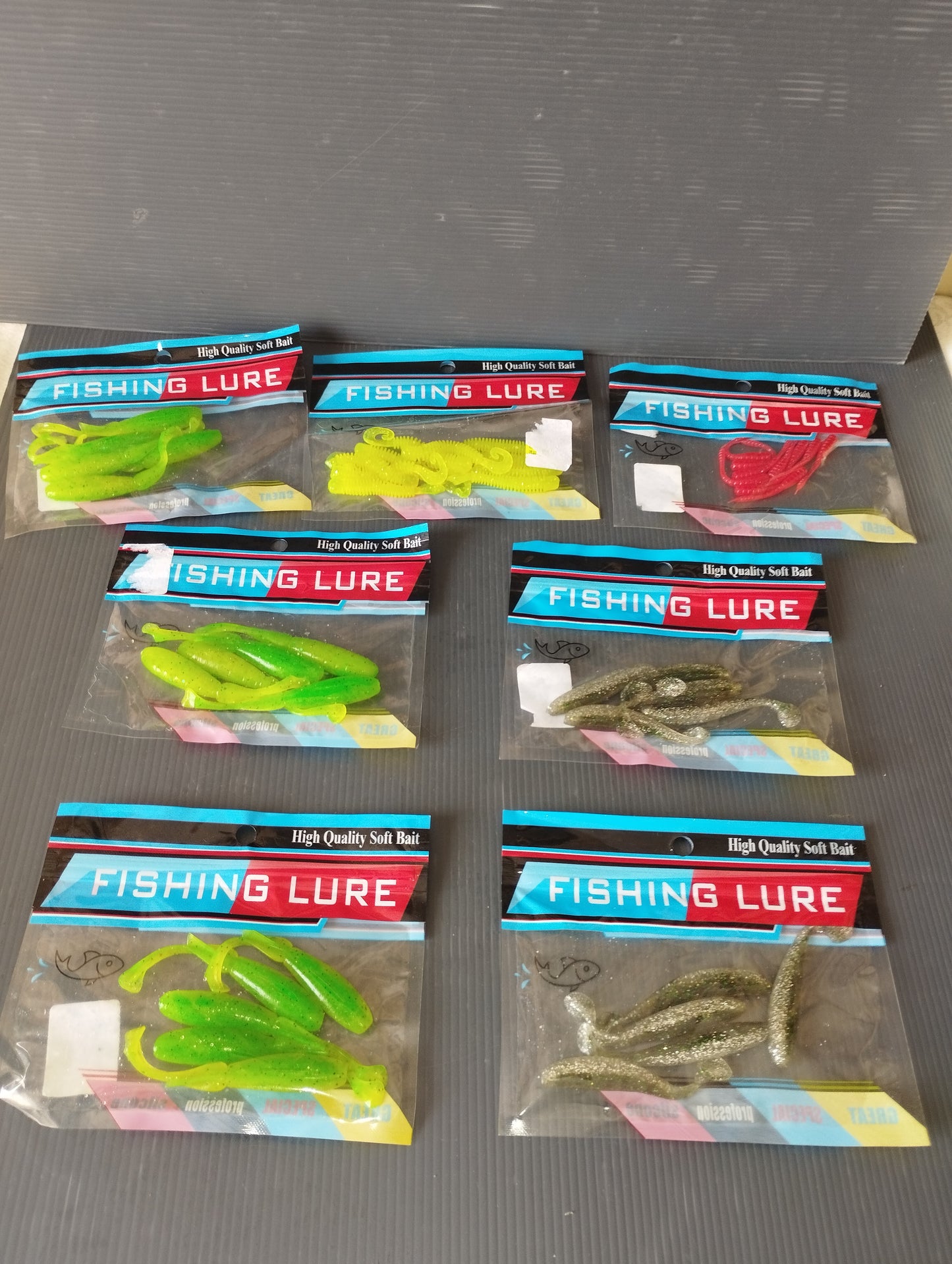 Lot of 7 packs of silicone fishing bait