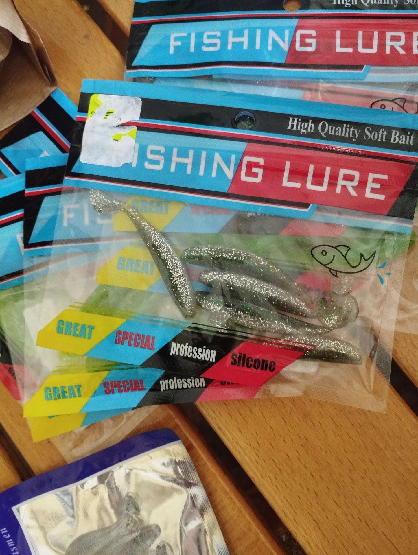 Lot of 7 packs of silicone fishing bait