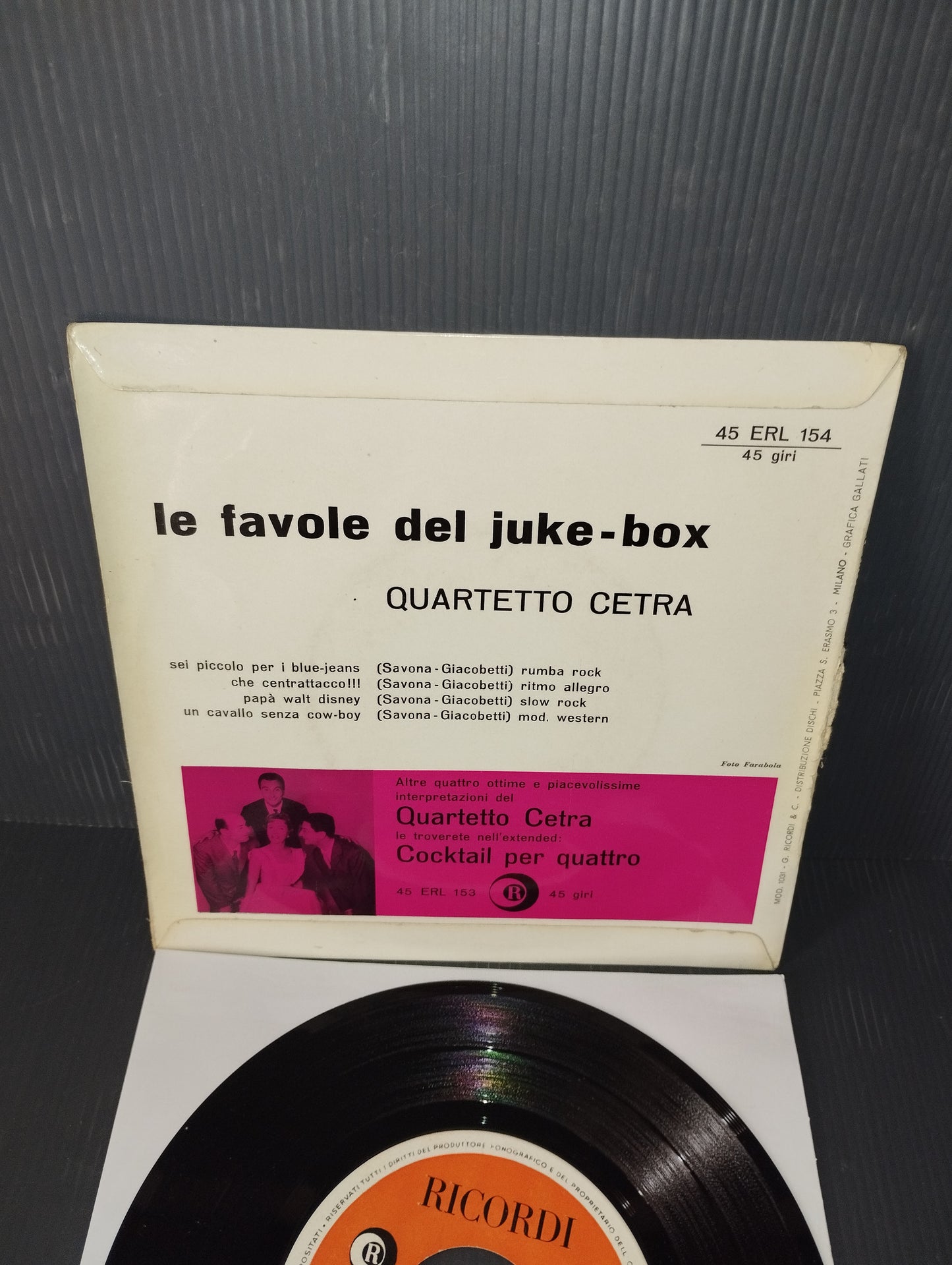 The Tales of the Jukebox" Quartetto Cetra Ep 7"