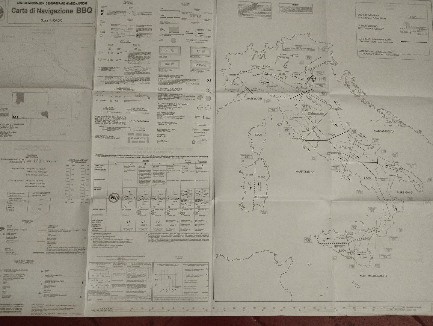 Carta Di Navigazione BBQ Ciga Aeronautica Militare

Scala 1:500.000