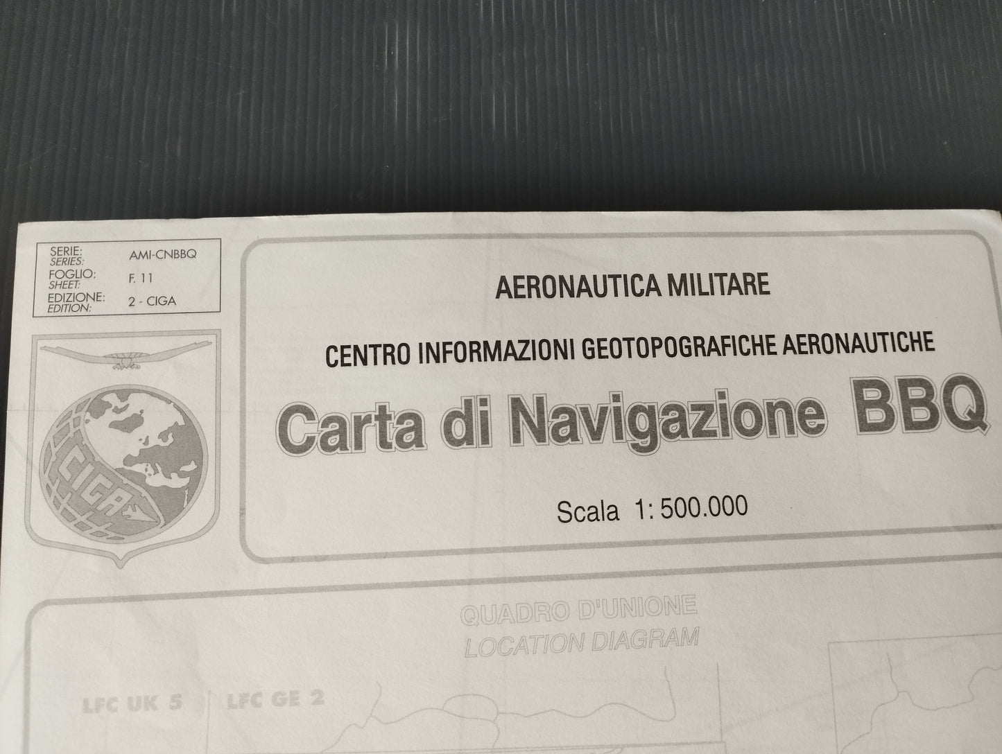 Carta Di Navigazione BBQ Ciga Aeronautica Militare

Scala 1:500.000