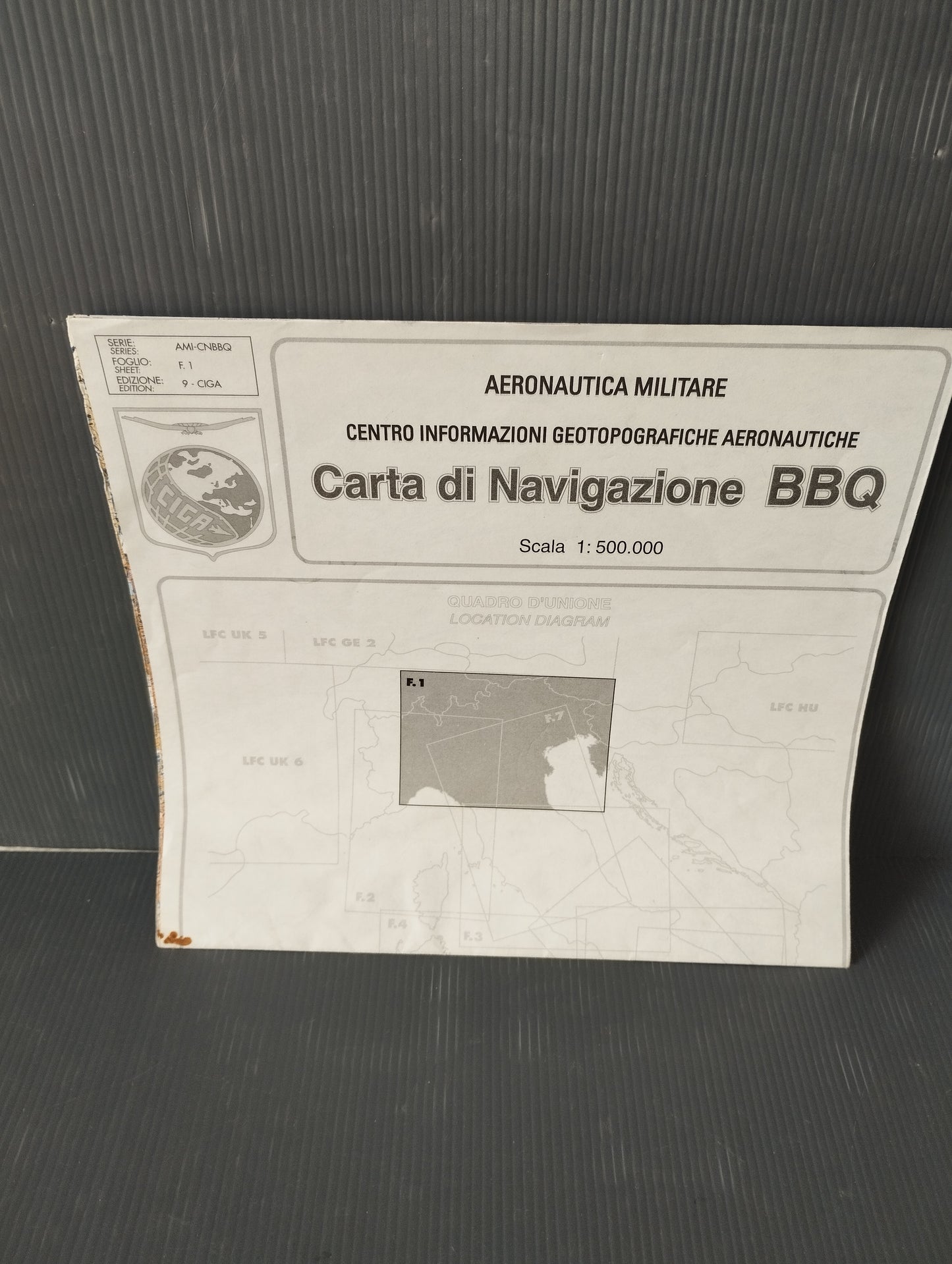 Carta Di Navigazione BBQ Ciga Aeronautica Militare

Scala 1:500.000