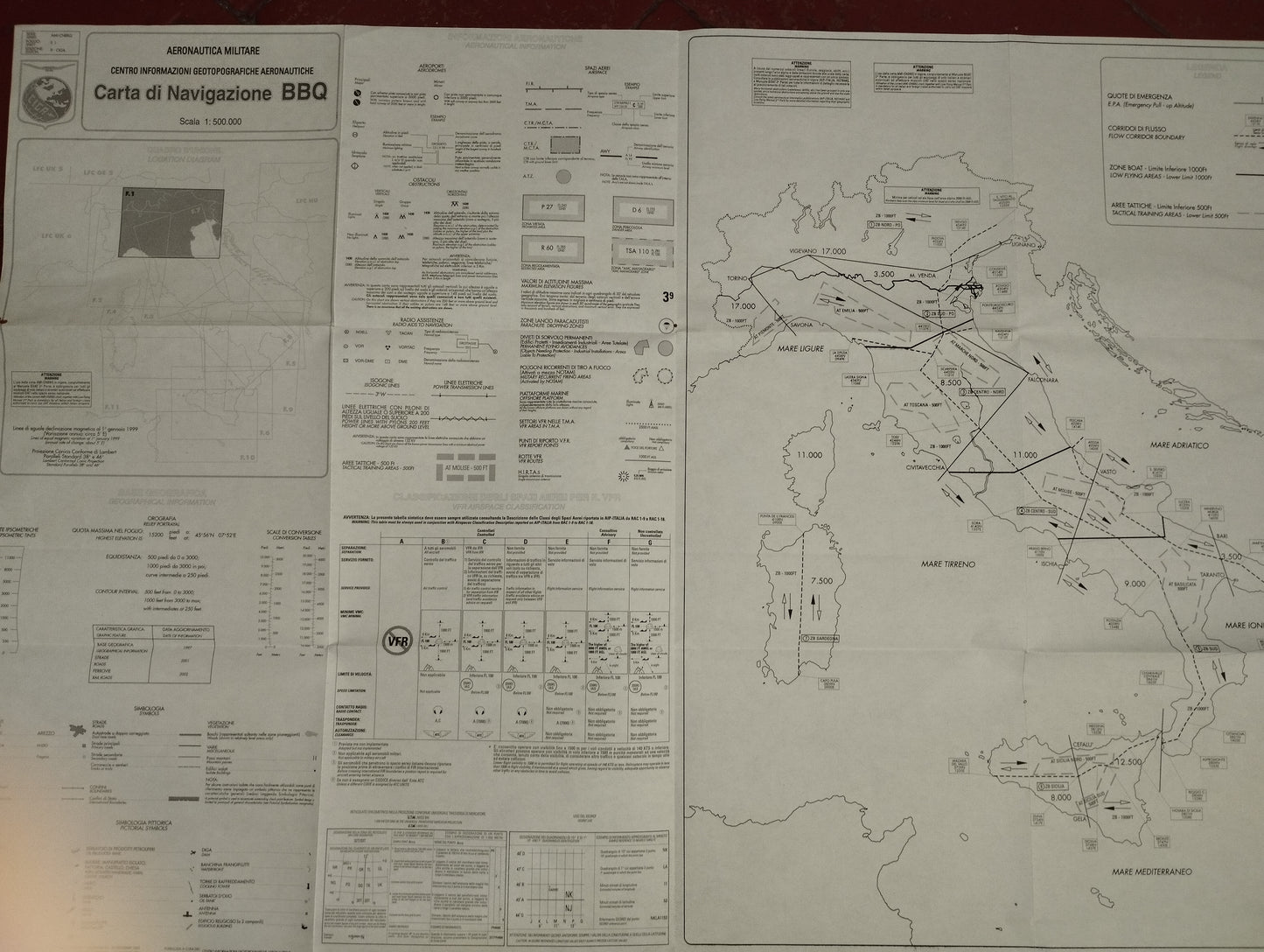 Carta Di Navigazione BBQ Ciga Aeronautica Militare

Scala 1:500.000