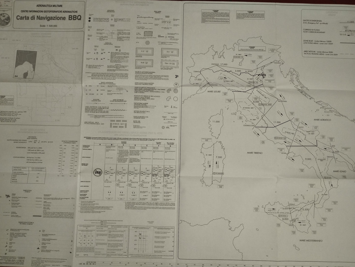 Carta Di Navigazione BBQ Ciga Aeronautica Militare

Scala 1:500.000