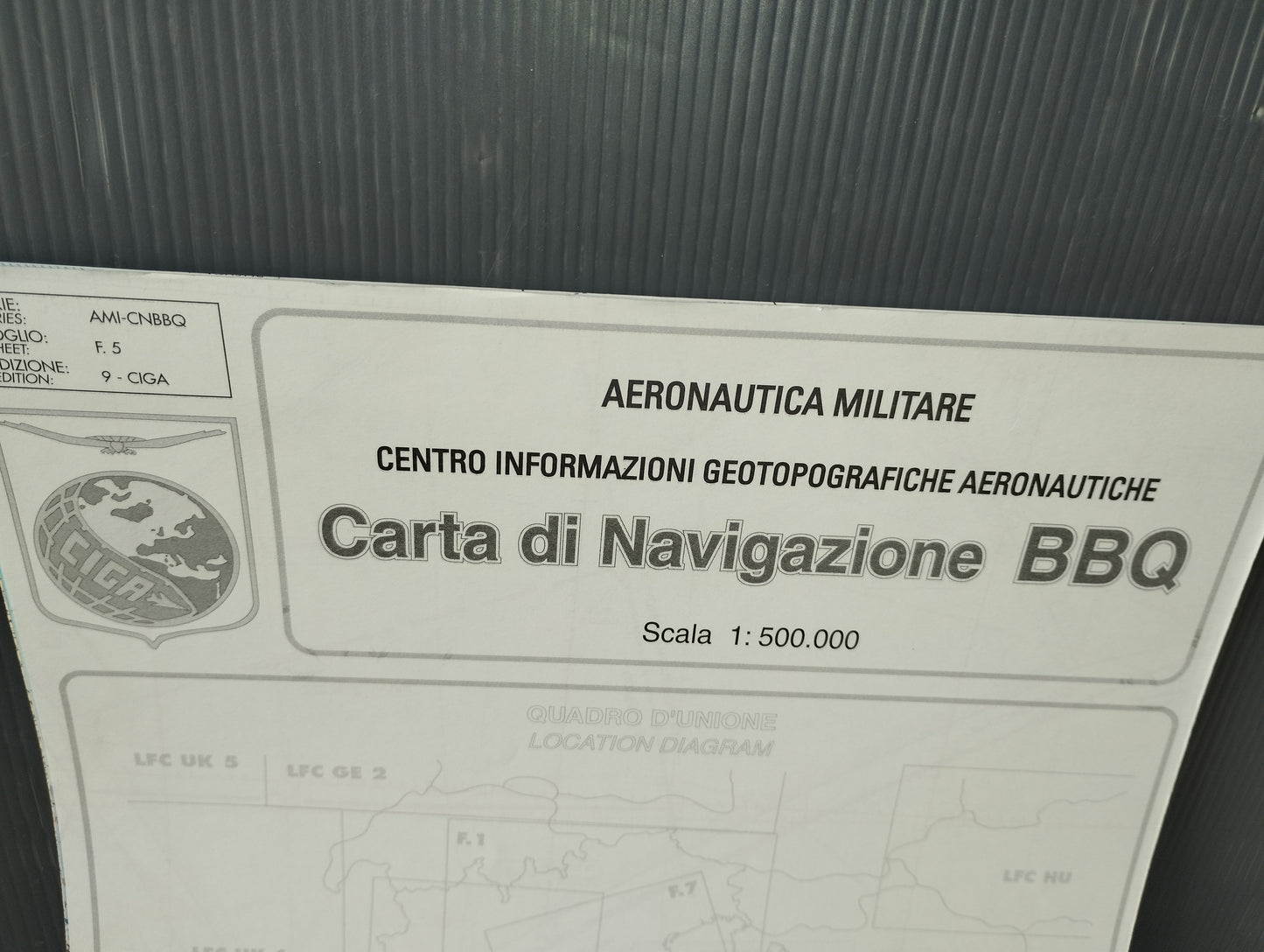 Carta Di Navigazione BBQ Ciga Aeronautica Militare

Scala 1:500.000