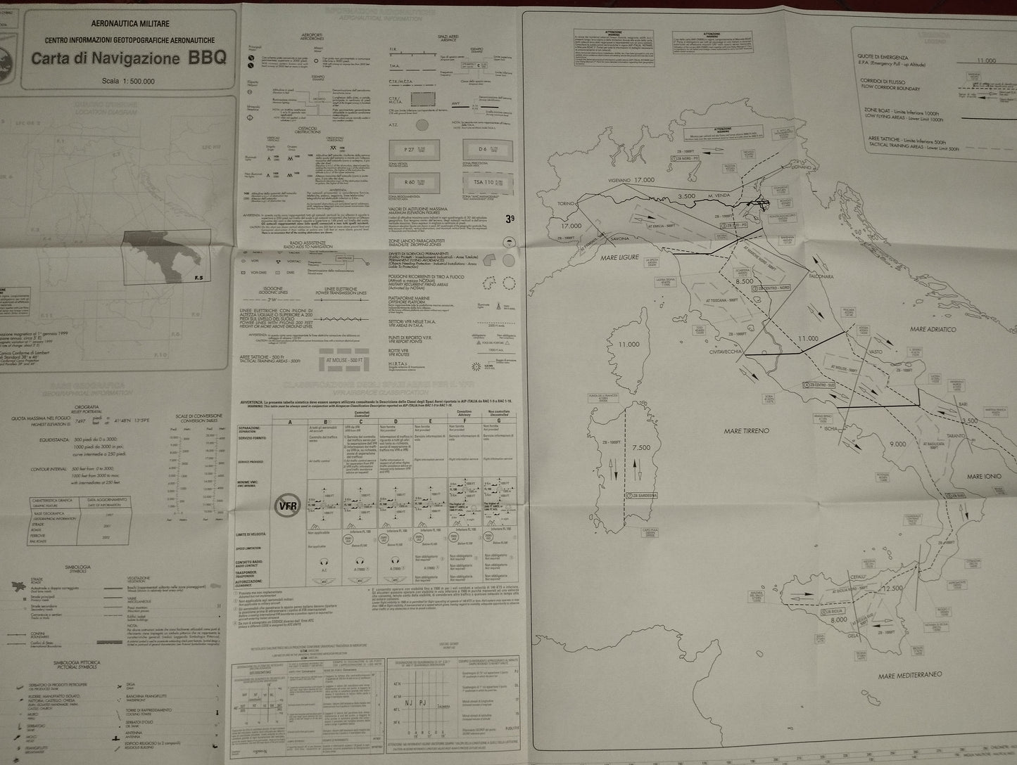 Carta Di Navigazione BBQ Ciga Aeronautica Militare

Scala 1:500.000