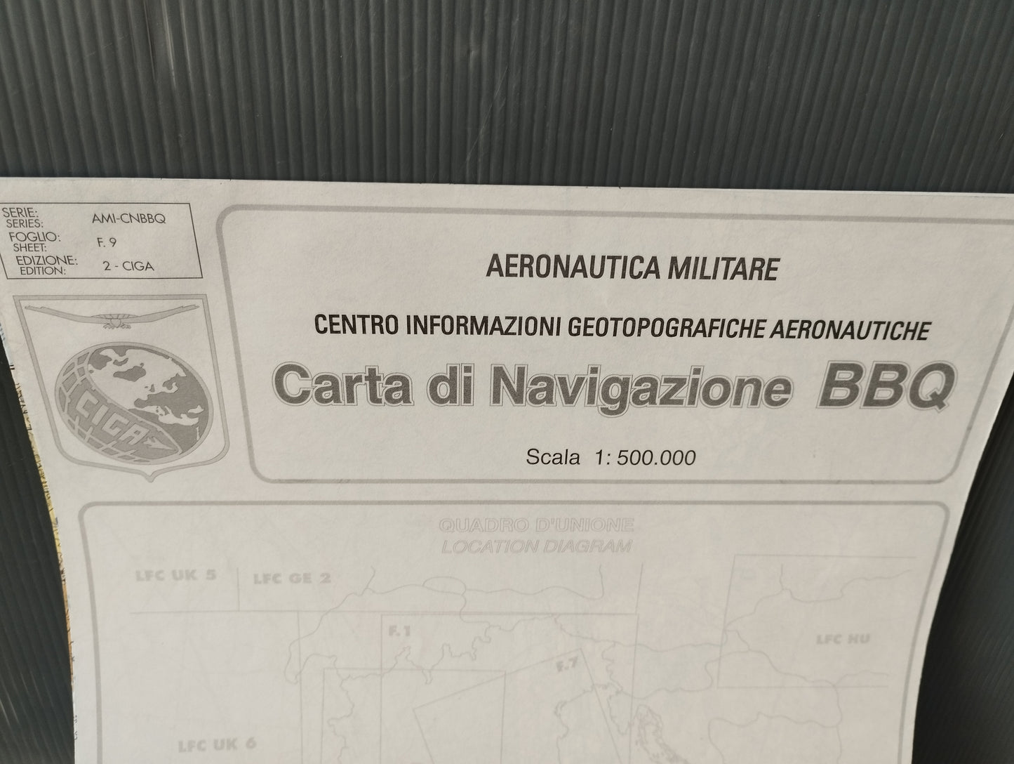 Carta Di Navigazione BBQ Ciga Aeronautica Militare
Scala 1:500.000