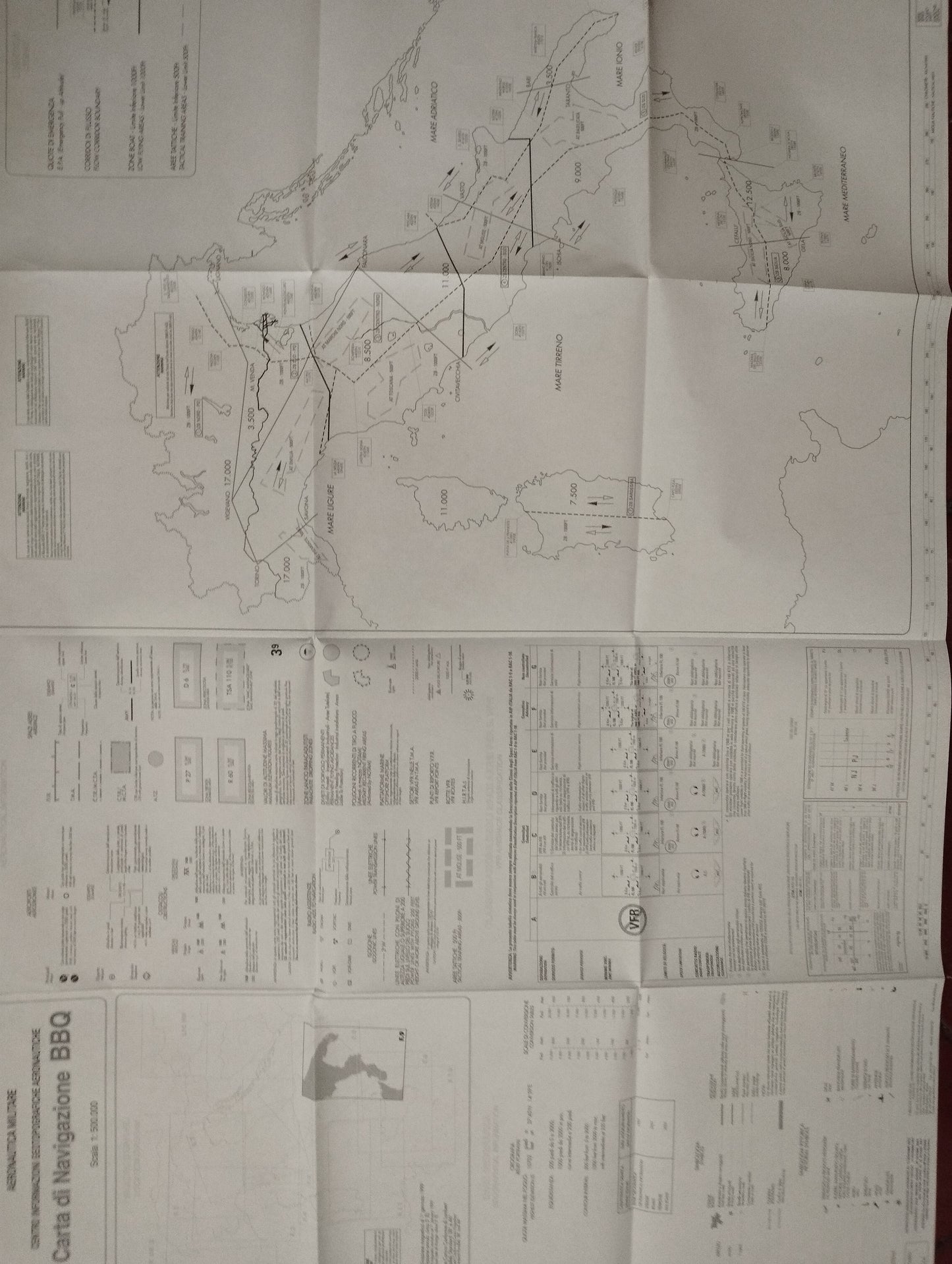 Ciga Aeronautica Militare BBQ Navigation Chart
 Scale 1:500,000