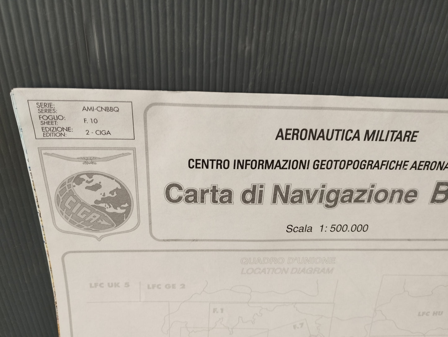 Carta Di Navigazione BBQ Ciga Aeronautica Militare
Scala 1:500.000