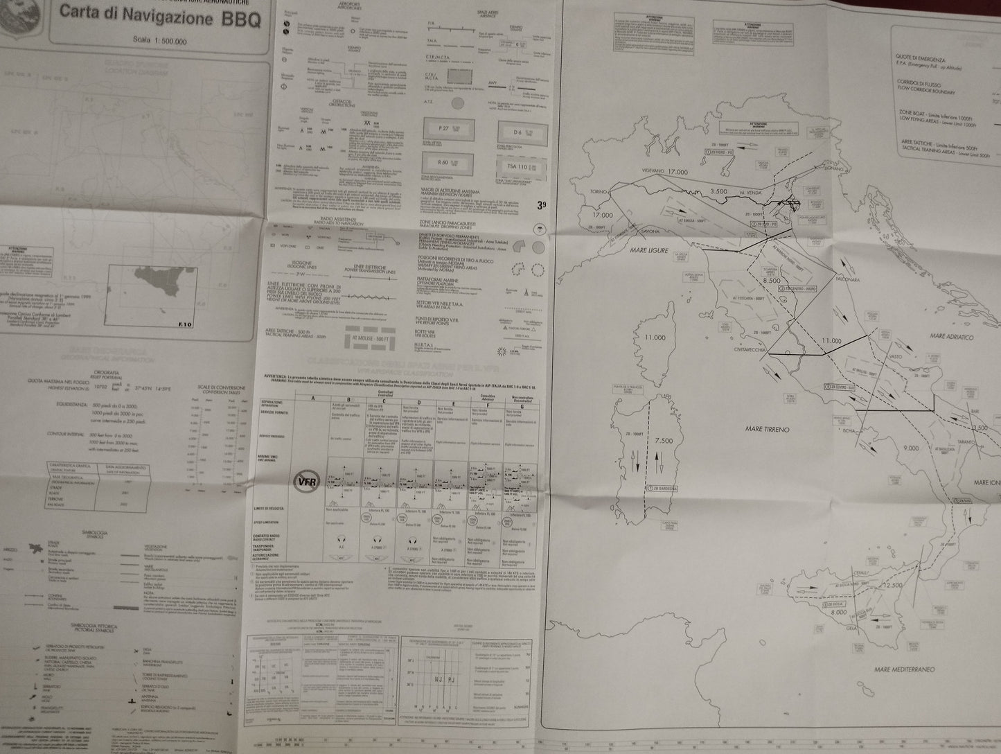 Ciga Aeronautica Militare BBQ Navigation Chart
 Scale 1:500,000