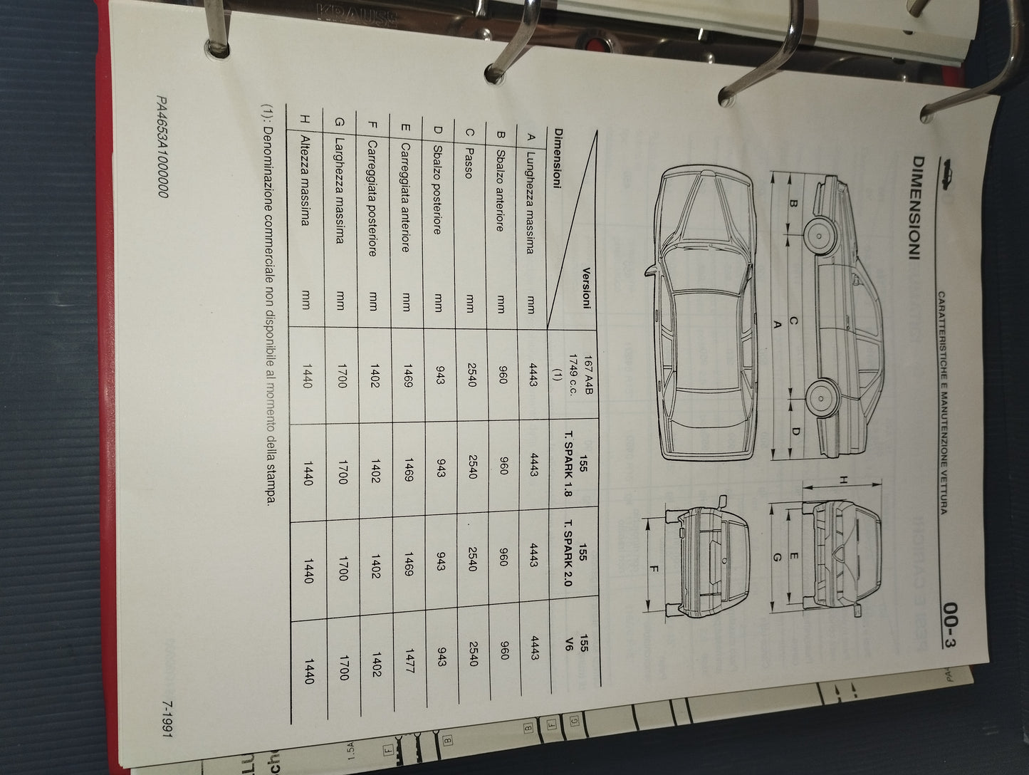 Original Alfa Romeo 155 Repair Instruction Manual

 1st Edition 07/91