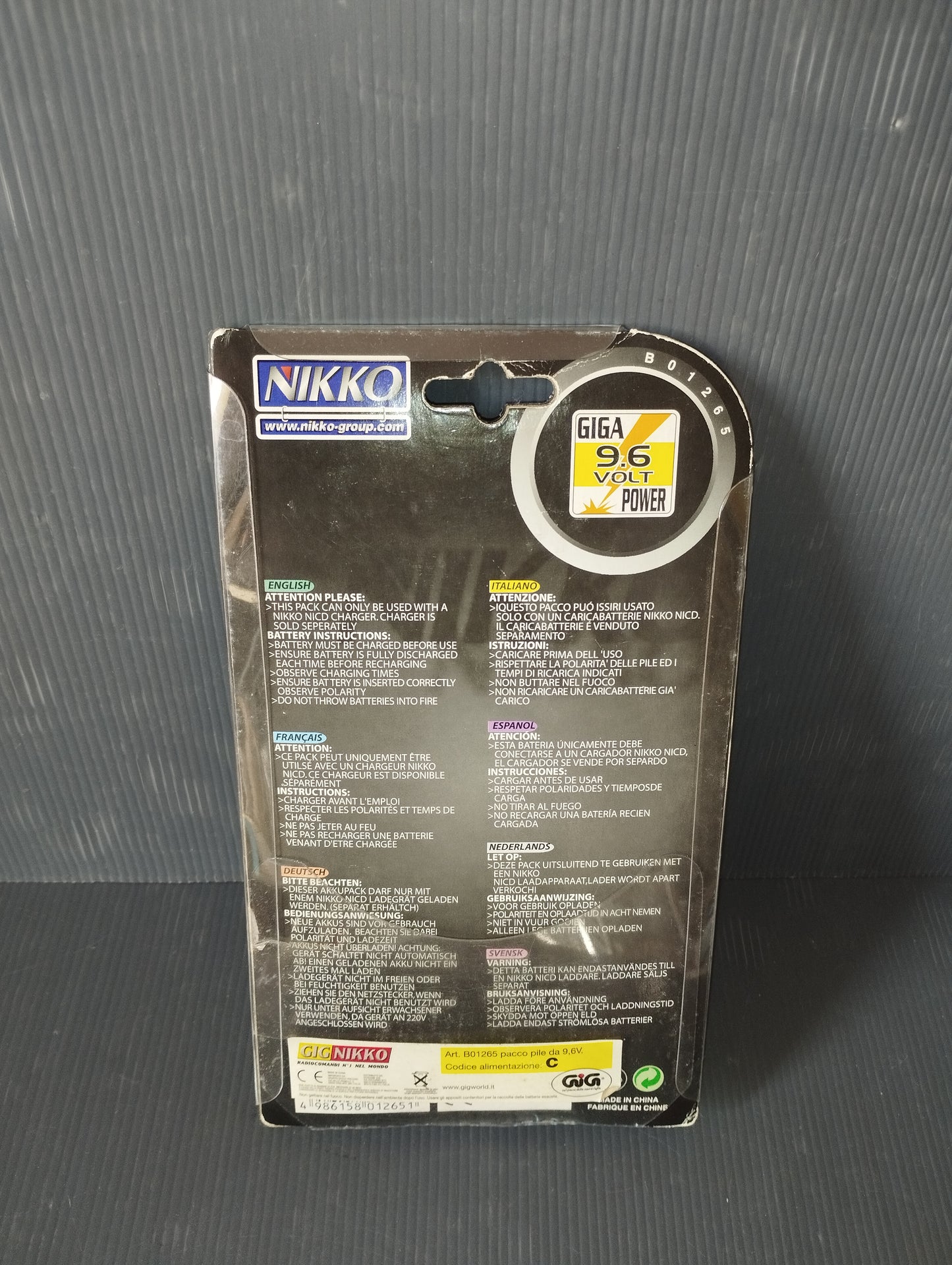 Nikko Battery 9.6V 650mAh

 Giga Power Pack