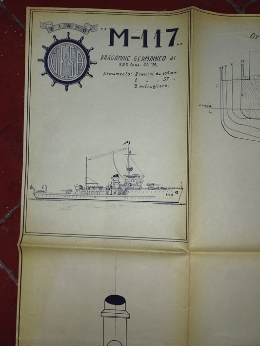 Germanic M-117 Vintage Minesweeper Drawing/Project

 Dimensions approximately 122 x 96 cm