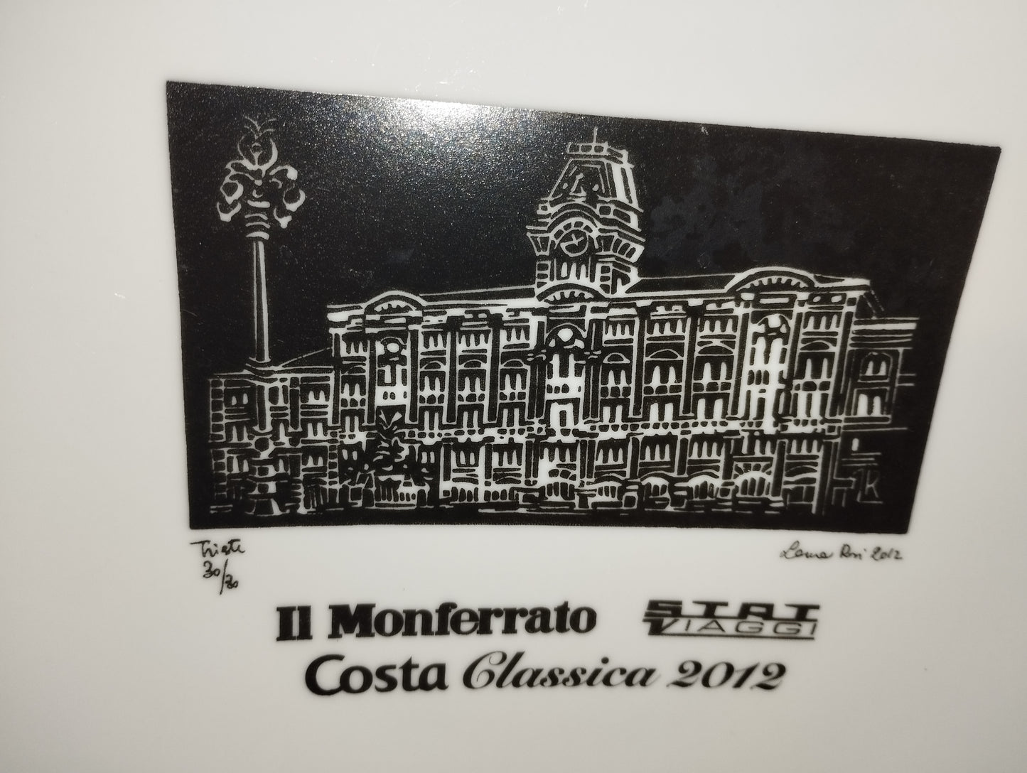 Costa Classica 2012 Advertising Ceramic Plate, Stat