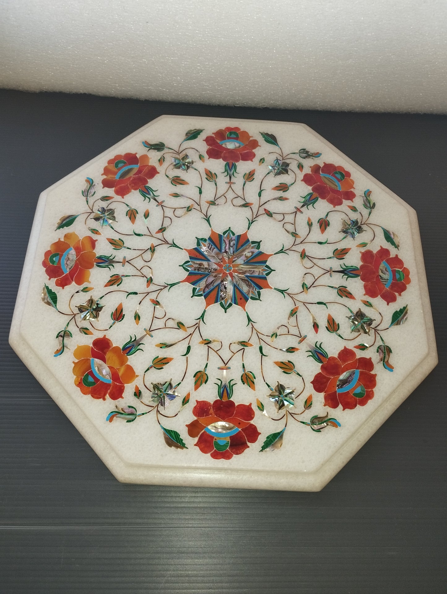 Stone Top With Inlay (marble/granite)

 Dimensions approximately 30 x 30 cm