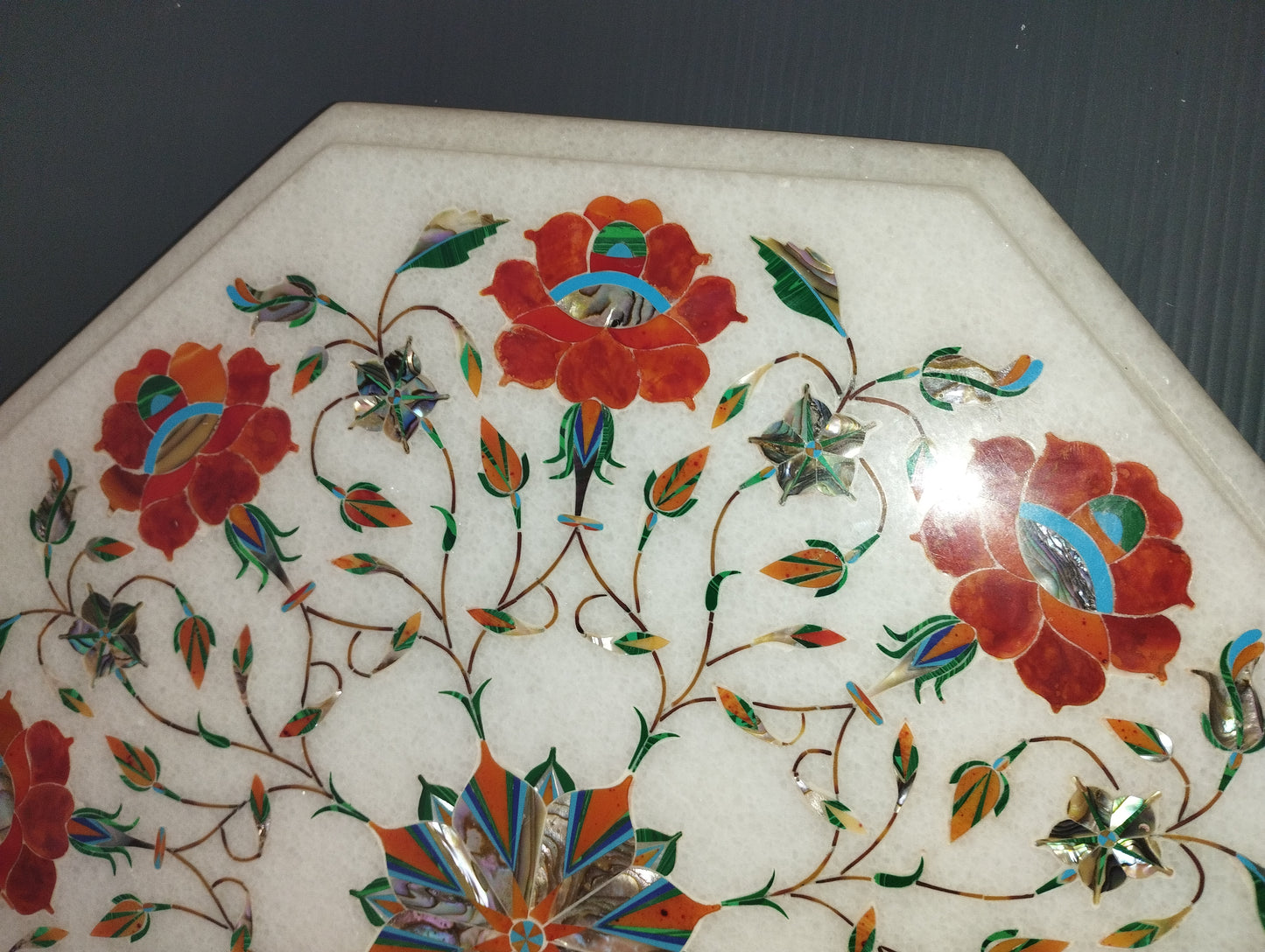 Stone Top With Inlay (marble/granite)

 Dimensions approximately 30 x 30 cm