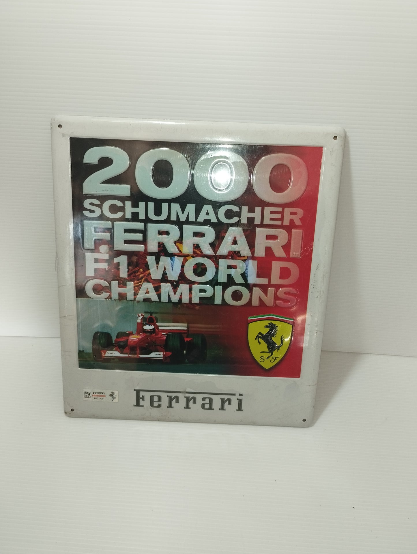 Ferrari Schumacher 2000 F1 World Champions Metal Plate